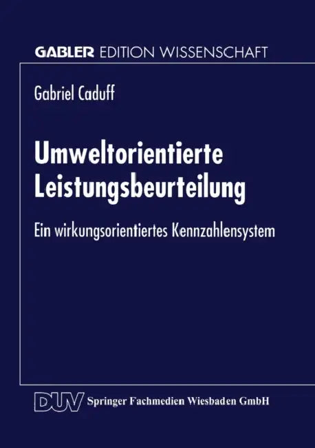 Buy Umweltorientierte Leistungsbeurteilung (English, Gabriel Caduff) โ BookShops.in