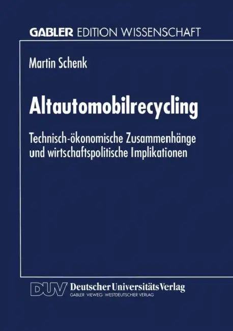 Buy Altautomobilrecycling (English, Martin Schenk) — BookShops.in