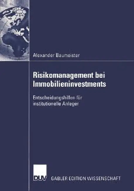 Buy Risikomanagement Bei Immobilieninvestments (English, Alexander Baumeister) — BookShops.in