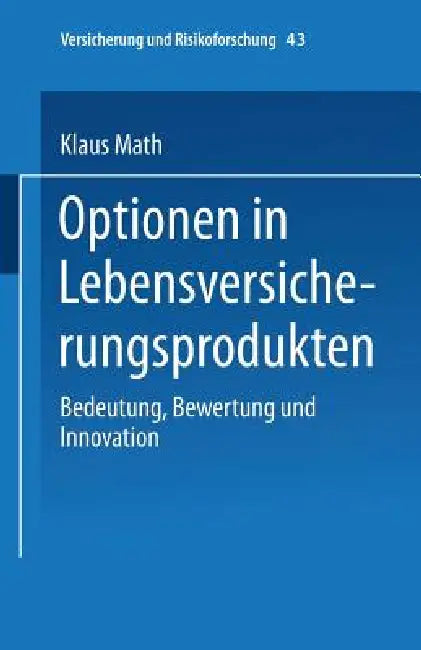 Buy Optionen in Lebensversicherungsprodukten (English, Klaus Math) — BookShops.in