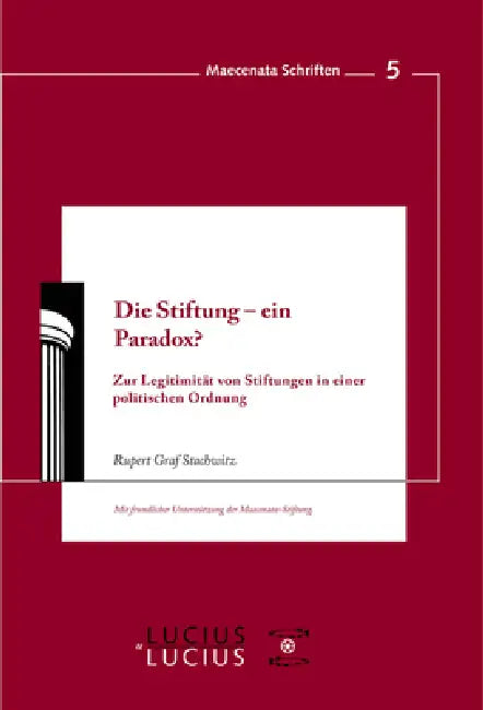 Buy Die Stiftung - ein Paradox? (English, Rupert Graf Strachwitz) — BookShops.in