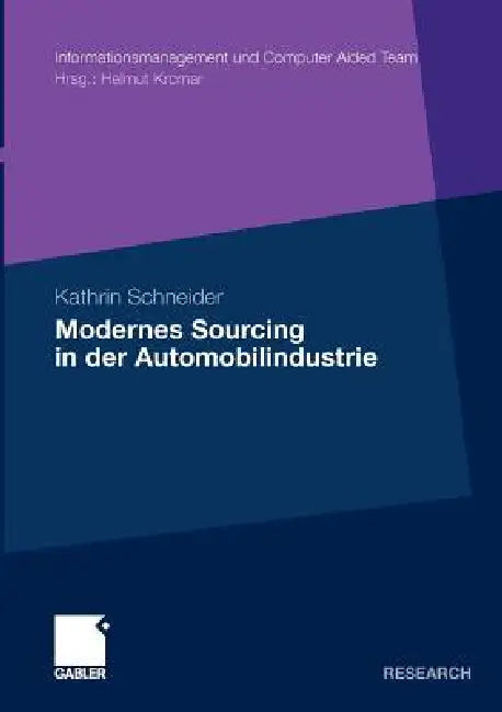 Buy Modernes Sourcing in Der Automobilindustrie (English, Kathrin Schneider) — BookShops.in