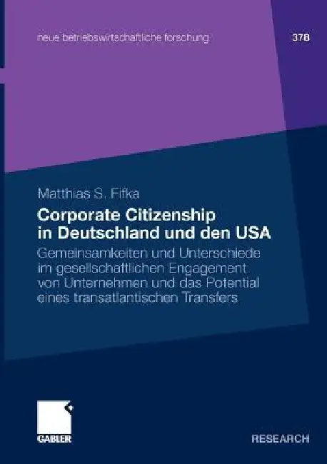 Buy Corporate Citizenship in Deutschland Und Den USA (English, Matthias Fifka) — BookShops.in