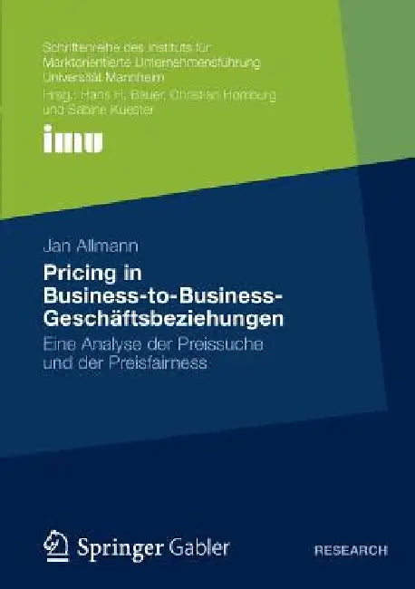 Buy Pricing in Business‐to‐business‐geschäftsbeziehungen (English, Jan Allmann) — BookShops.in