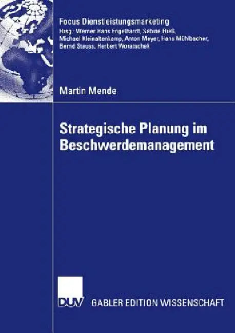 Buy Strategische Planung Im Beschwerdemanagement (English, Martin Mende | Prof Dr Bernd Stauss) — BookShops.in