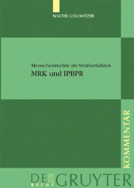 Buy Menschenrechte Im Strafverfahren (English, Walter Gollwitzer) — BookShops.in