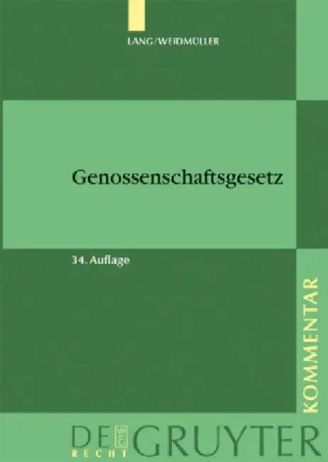 Buy Lang/Weidmuller. Genossenschaftsgesetz = Genossenschaftsgesetz (English, Johann Lang) — BookShops.in