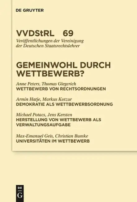 Buy Gemeinwohl Durch Wettbewerb? (English, Anne Peters) — BookShops.in
