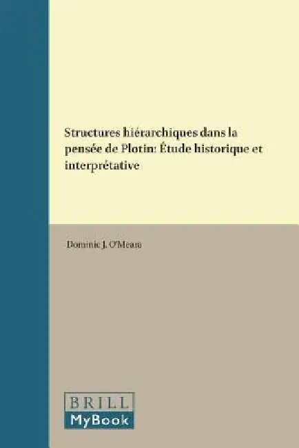 Buy Structures hiérarchiques dans la pensée de Plotin (English, O'Meara) — BookShops.in