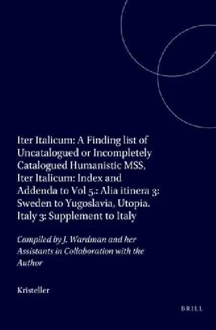 Buy Iter Italicum (English, Kristeller) — BookShops.in