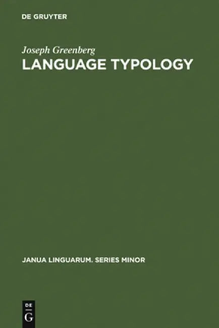 Buy Language Typology (English, Joseph Greenberg) — BookShops.in