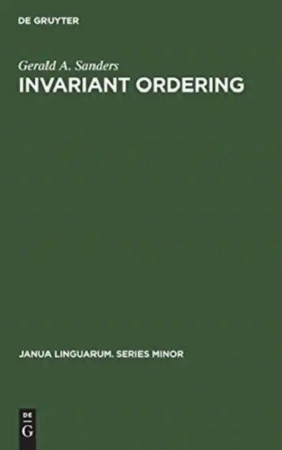 Buy Invariant Ordering (English, Gerald A. Sanders) — BookShops.in